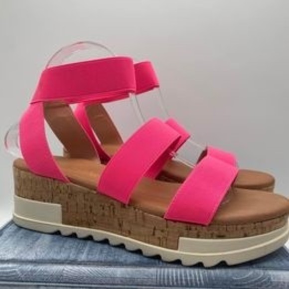 Dream Pairs Shoes - DREAM PAIRS Women's Open Toe Platform Sandals Pink Size 9